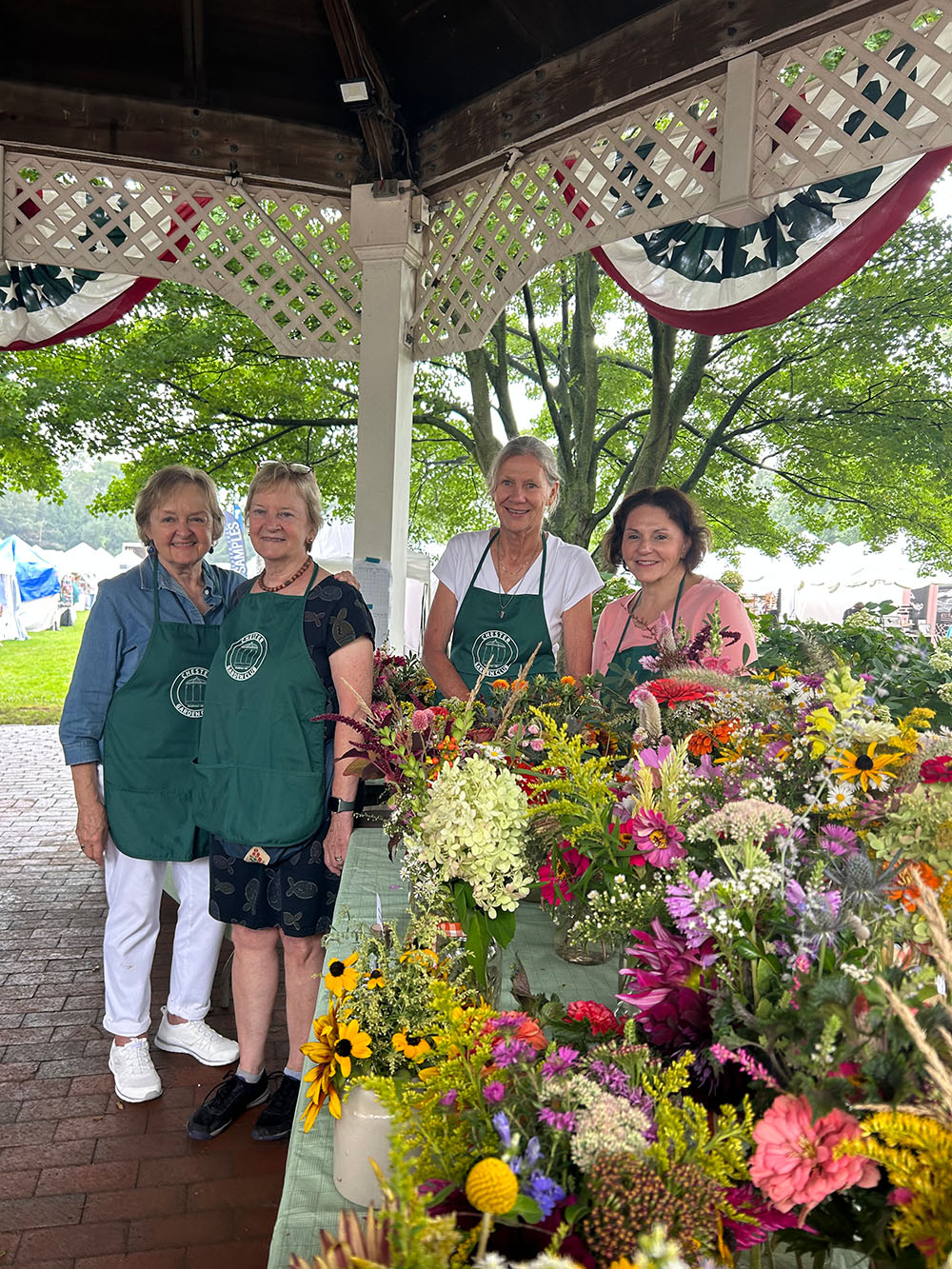 Chester Garden Club Members at the gazebo during Fall Craft Fair in Chester NJ