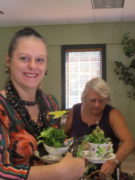 Chester Garden Club members at a flower arrangement program